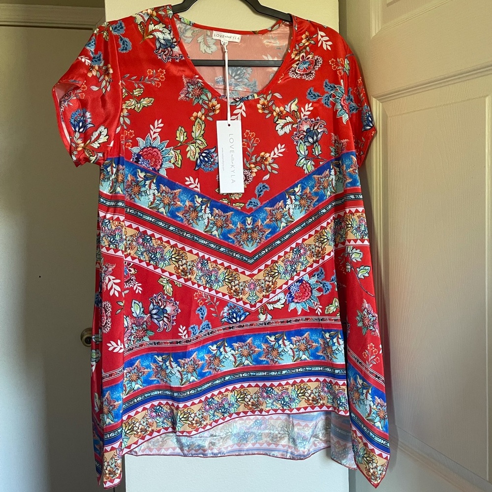 NWT Anthropologie Love Kyla Myra Blouse 100% Polysilk